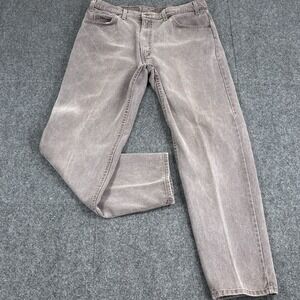 Vintage Levis 550 Orange Tab Brown Jeans Fits 36x32 Faded Made In USA Distressed